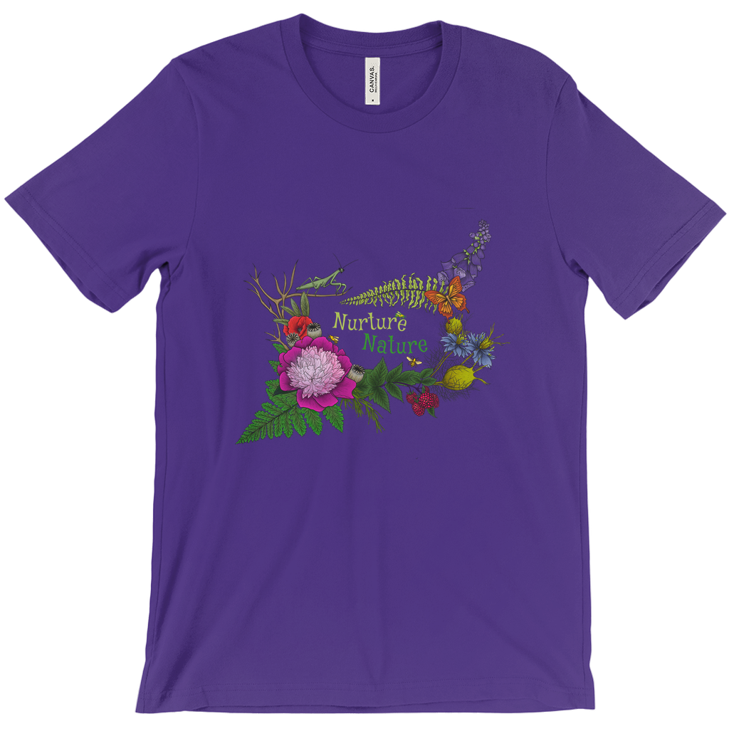 Nurture Nature Unisex T-Shirts, black and purple