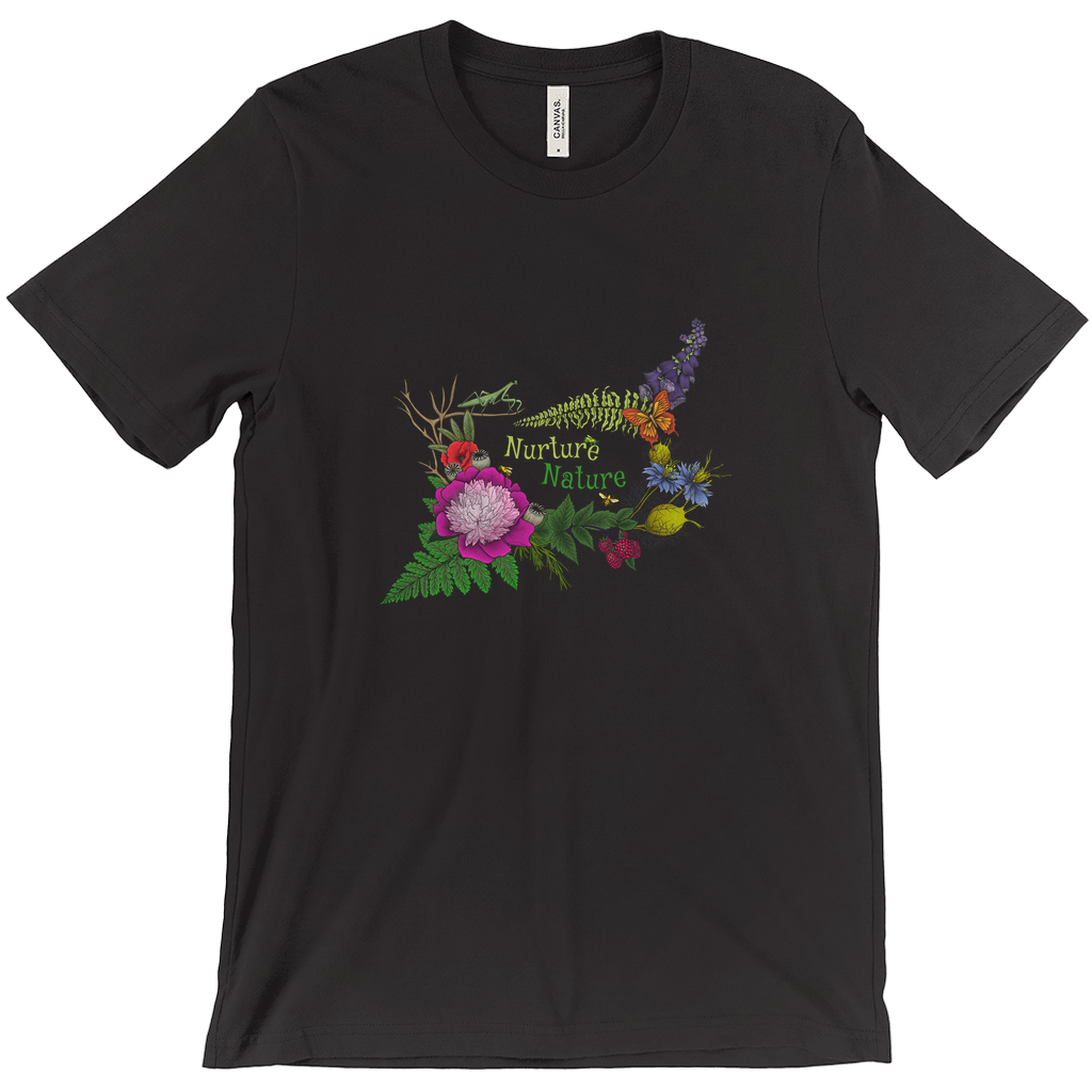 Nurture Nature Unisex T-Shirts, black and purple